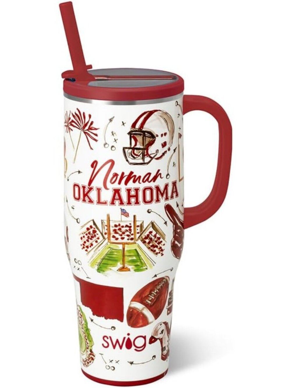 40oz Leakproof Mega Mug with Handle & Straw - Perfect for Tailgating & Outdoors